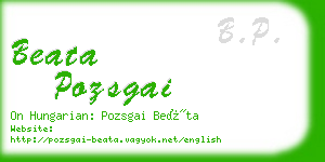 beata pozsgai business card